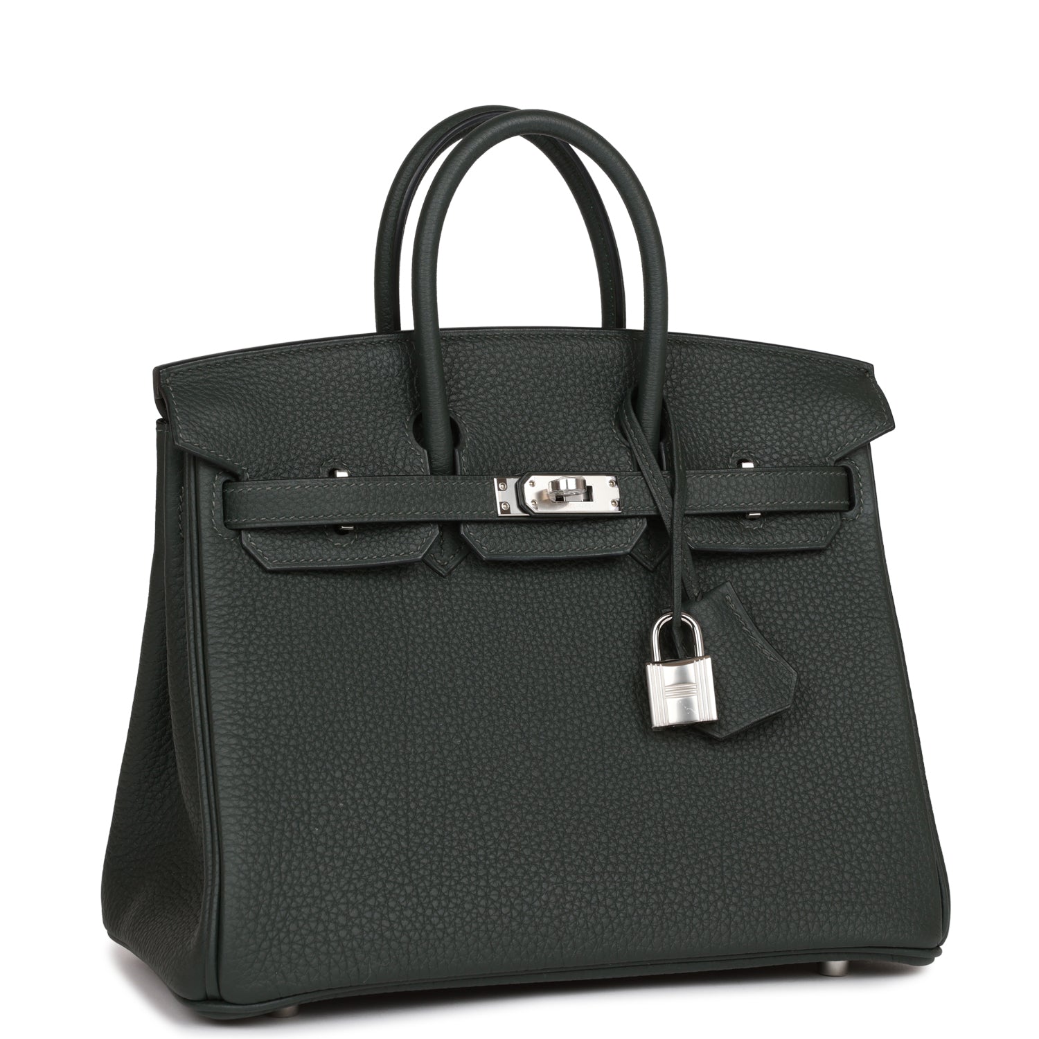 Hermes Birkin Vert Fonce Togo Palladium Hardware Handbag Travel Bag