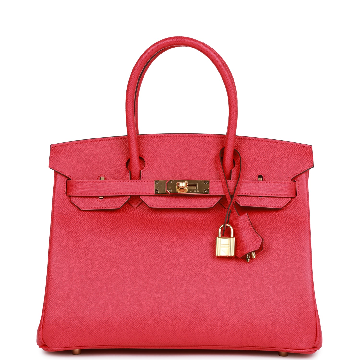 Hermes Birkin Rose Extreme Epsom Hardware Handbag Gold Travel Bag