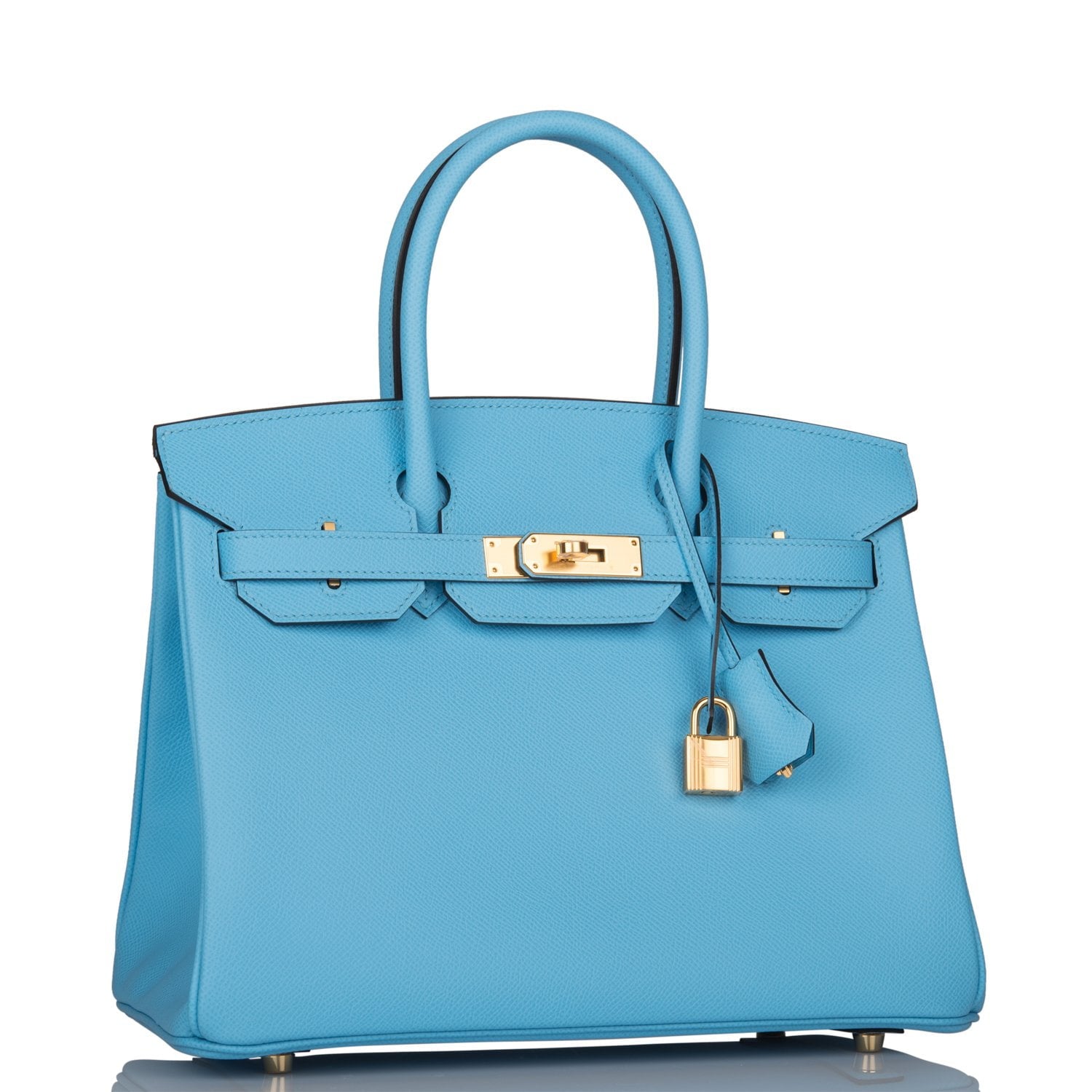 Hermes Birkin Celeste Epsom Hardware Handbag Gold Travel Bag Gold Hardware