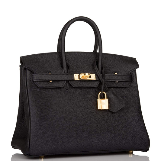 Hermes Birkin Togo Hardware Handbag Black Gold Travel Bag 50