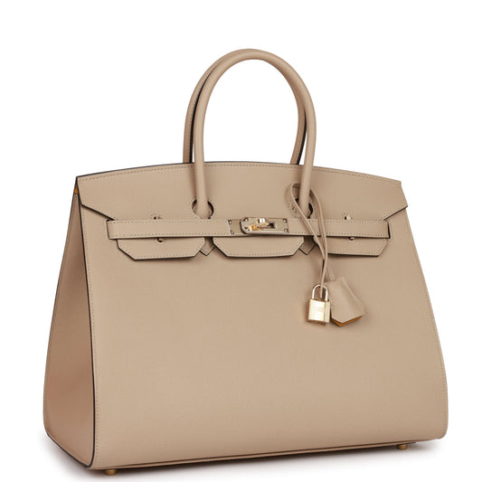 Hermes Birkin Sellier Trench And Jaune Ambre Verso Travel Bag
