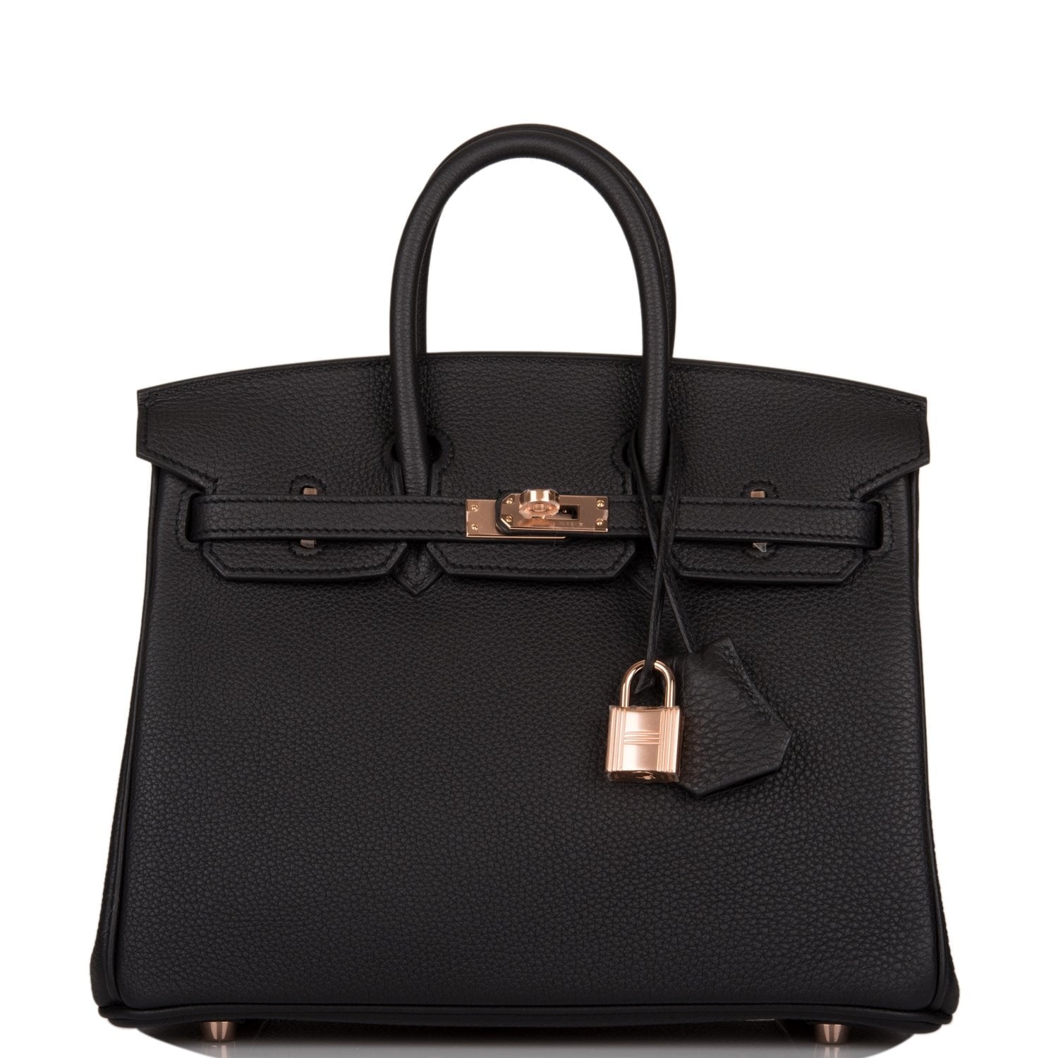 Hermes Birkin Togo Rose Hardware Handbag Black Gold Travel Bag 19
