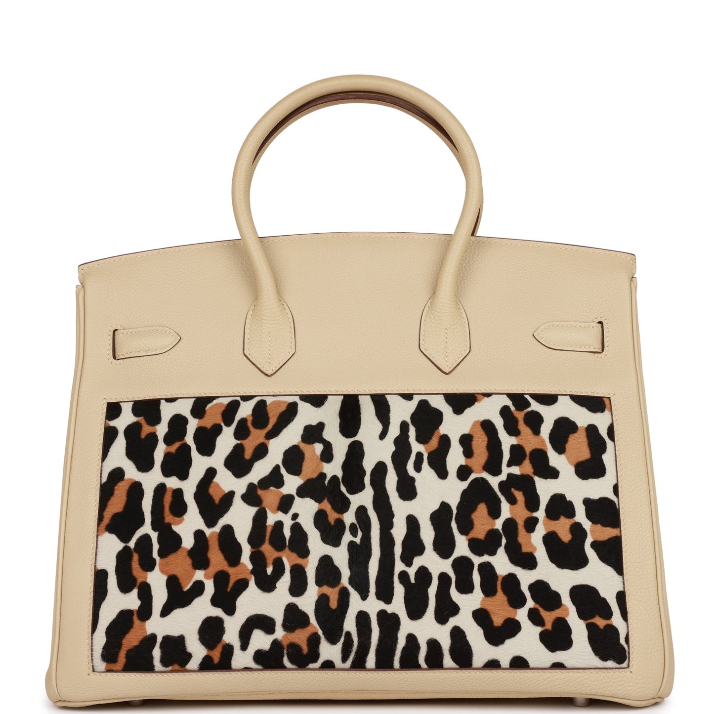 Hermes Luxury Birkin Parchemin Togo And Leopard Troika Travel Bag