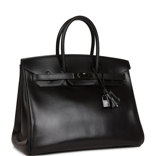 Hermes Birkin So Box Hardware Handbag Black Travel Bag Black Hardware