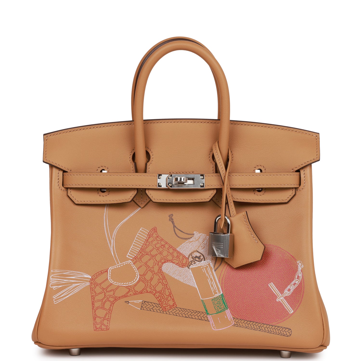 Hermes Birkin Out Biscuit Swift Palladium Hardware Handbag Travel Bag