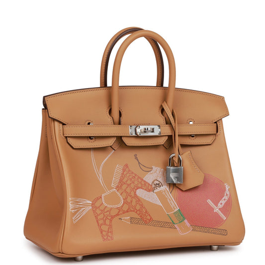 Hermes Birkin Out Biscuit Swift Palladium Hardware Handbag Travel Bag