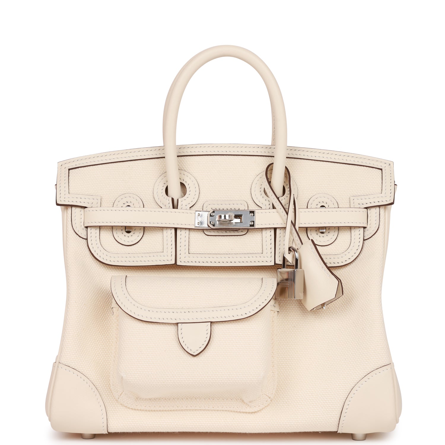 Hermes Birkin Cargo Nata Swift And Toile Palladium Canvas Travel Bag