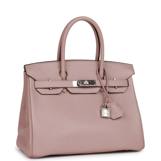 Hermes Birkin Glycine Clemence Palladium Hardware Handbag Travel Bag