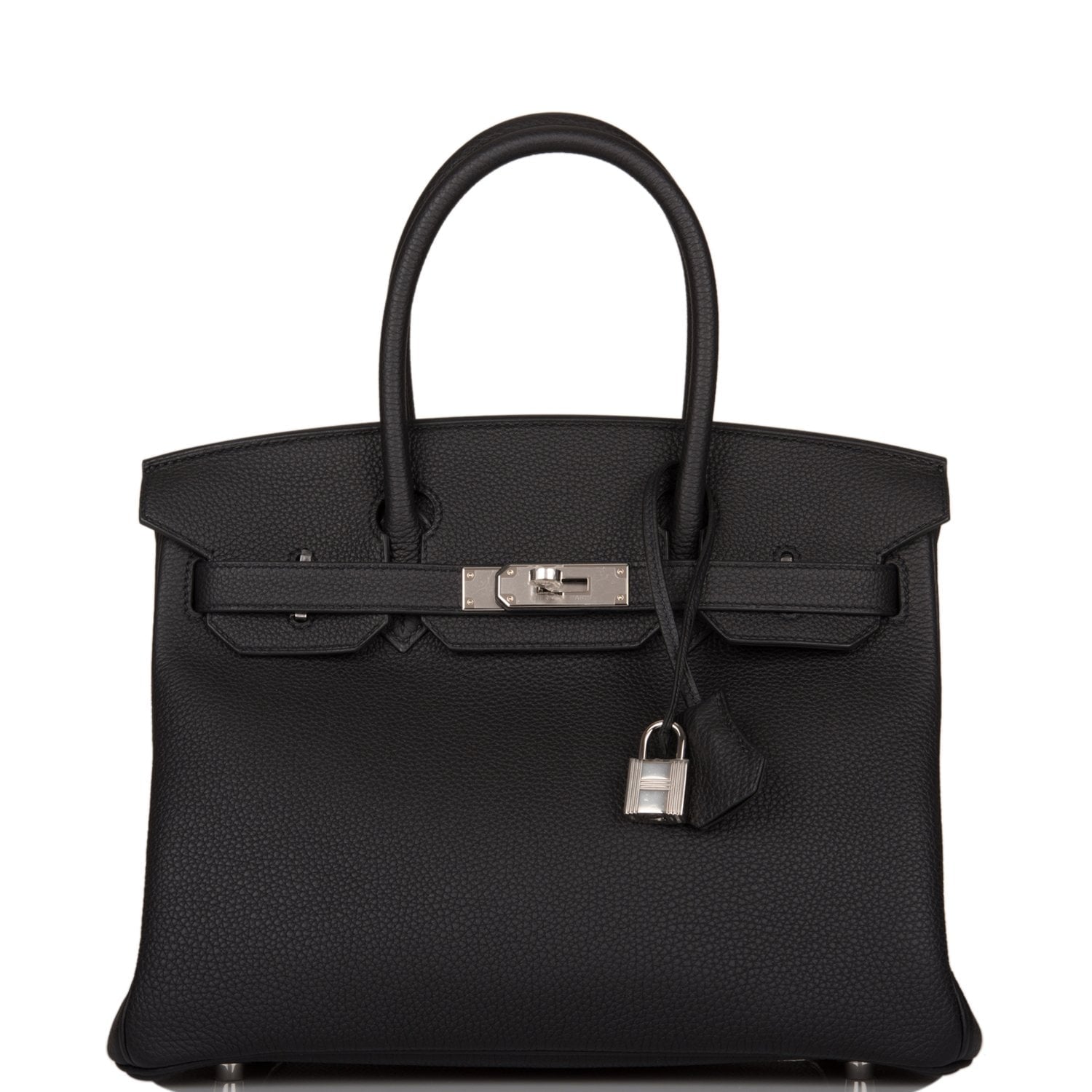 Hermes Birkin Togo Palladium Hardware Handbag Black Travel Bag 23
