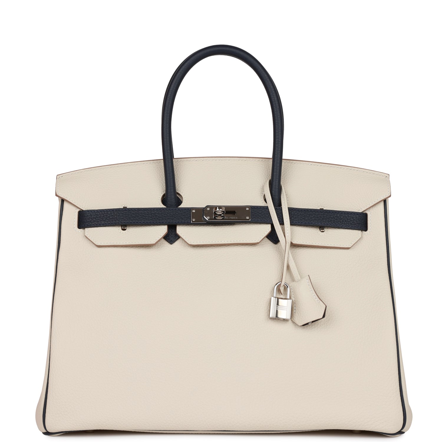 Hermes Special Order Hss Birkin Craie And Bleu Nuit Travel Bag