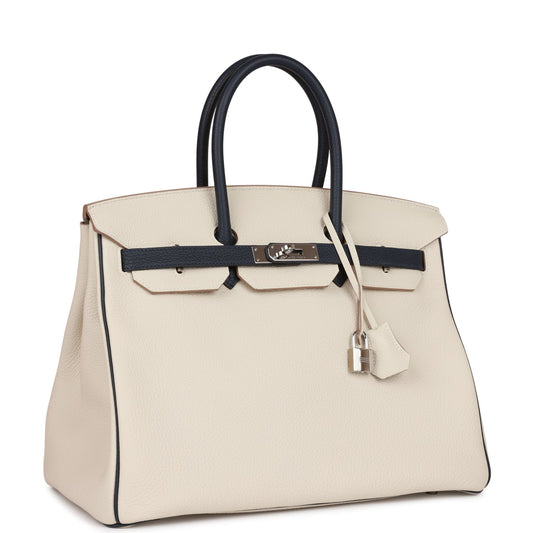 Hermes Special Order Hss Birkin Craie And Bleu Travel Bag