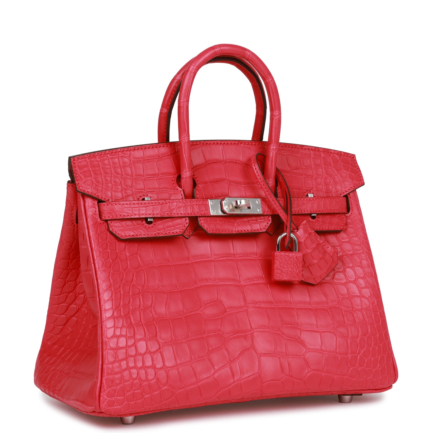 Hermes Birkin Rose Extreme Matte Alligator Palladium Hardware Travel Bag