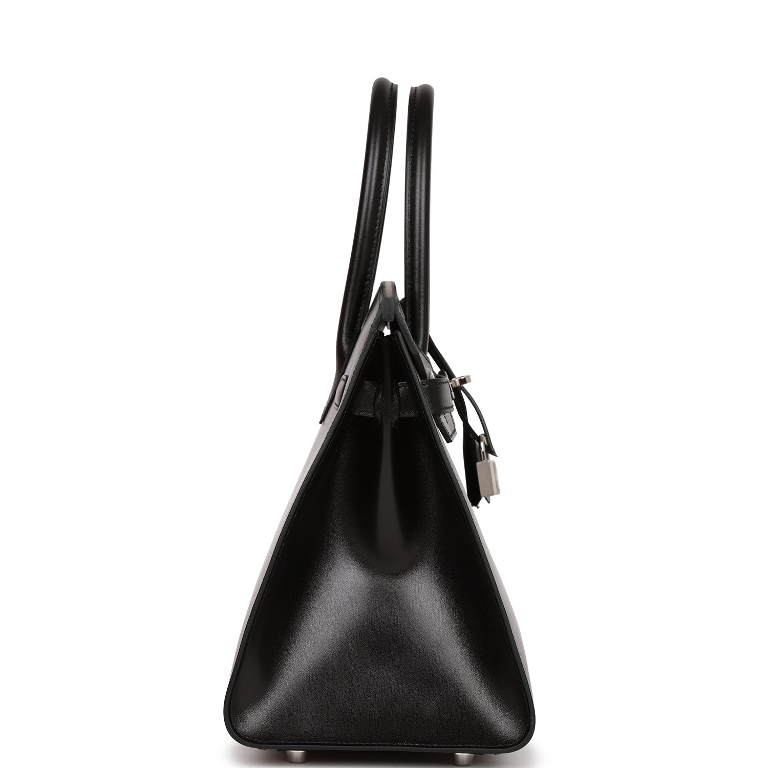 Hermes Birkin Sellier Box Palladium Hardware Handbag Black Travel Bag