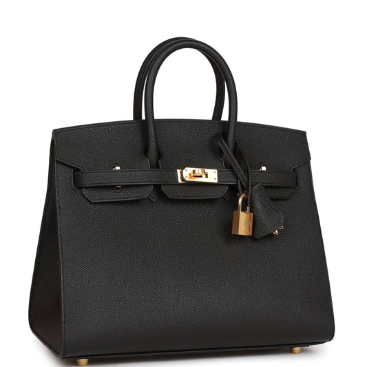 Hermes Birkin Sellier Epsom Hardware Handbag Black Gold Travel Bag Hardware 1