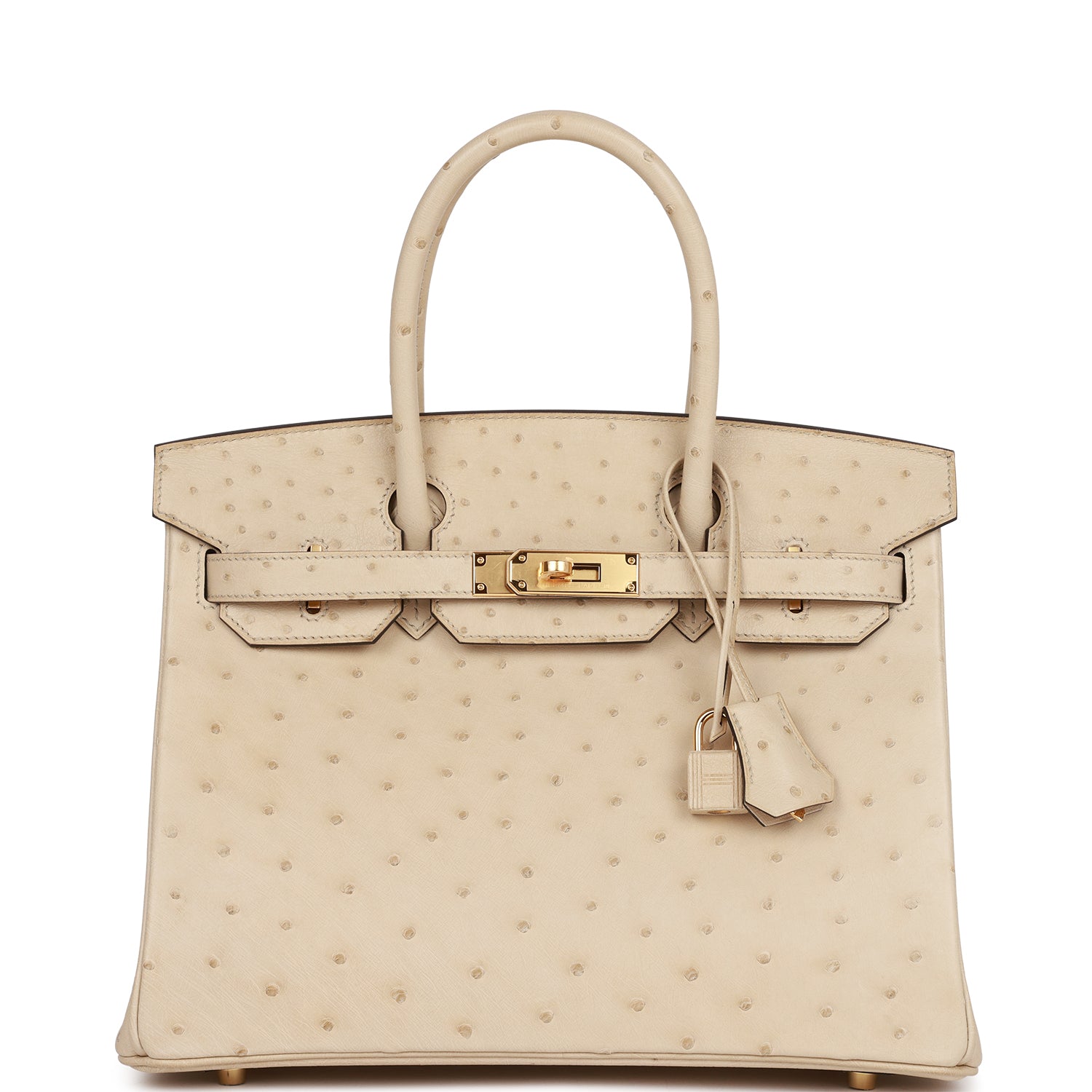 Hermes Birkin Parchemin Ostrich Hardware Handbag Gold Travel Bag