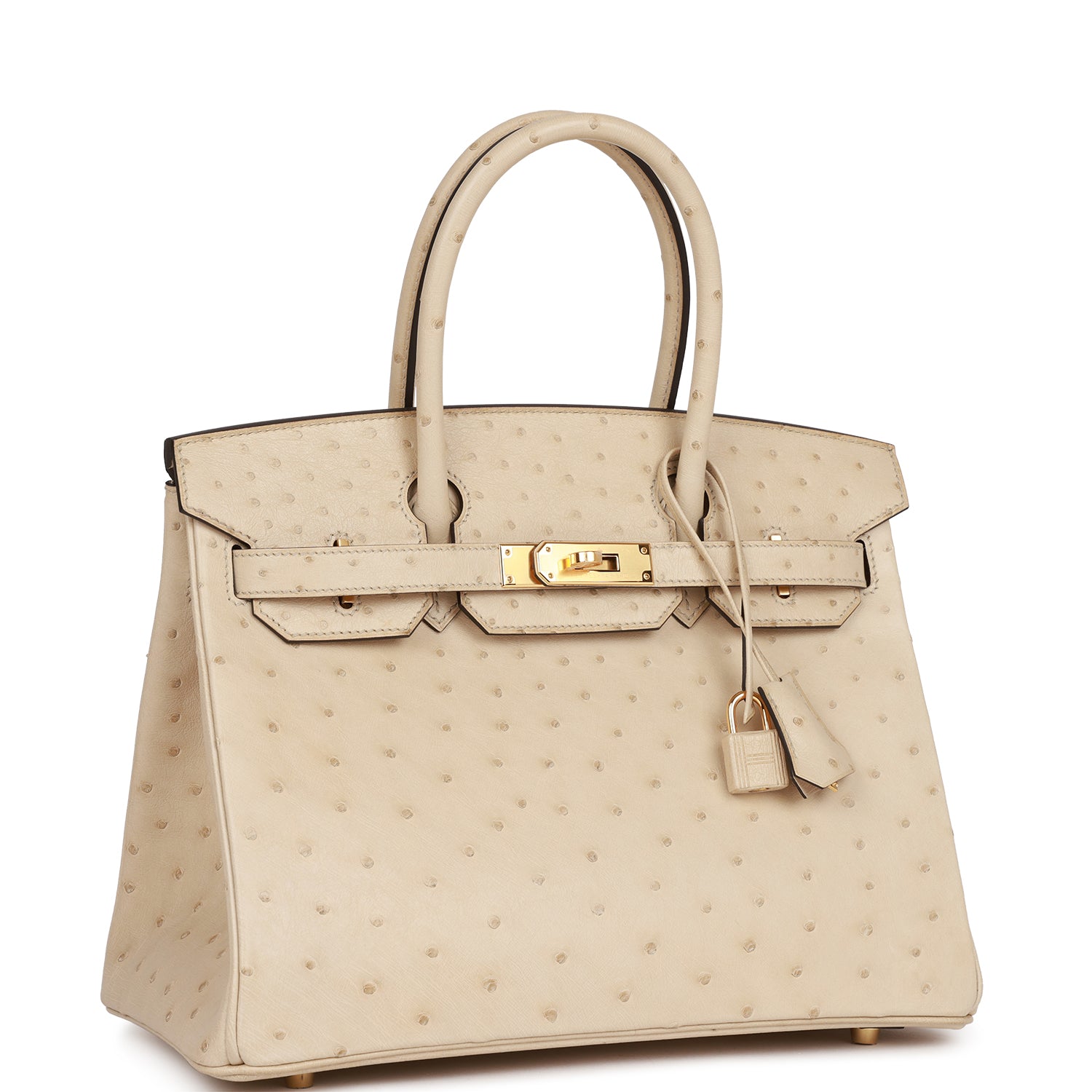 Hermes Birkin Parchemin Ostrich Hardware Handbag Gold Travel Bag