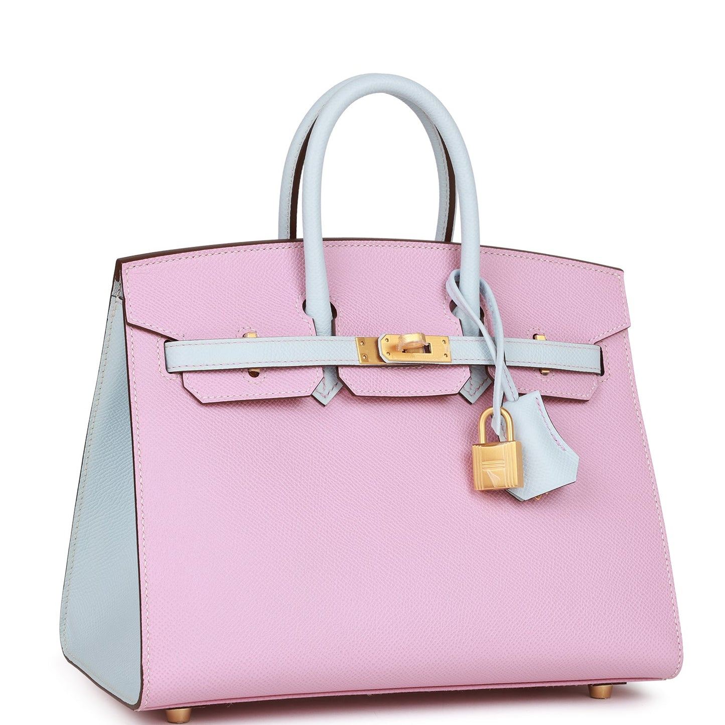 Hermes Birkin Sellier Mauve Sylvestre And Bleu Brume Gold Travel Bag