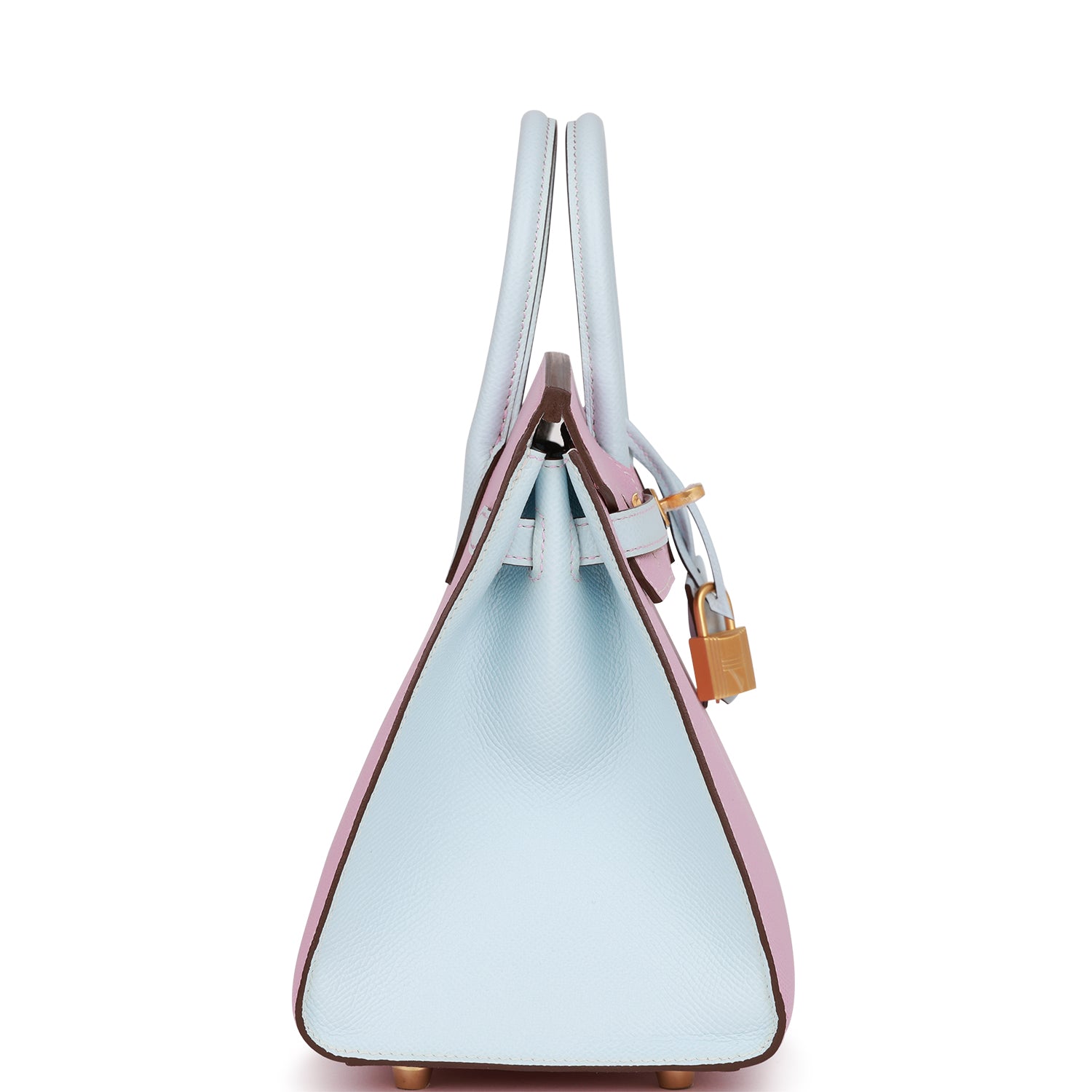 Hermes Birkin Sellier Mauve Sylvestre And Bleu Brume Gold Travel Bag