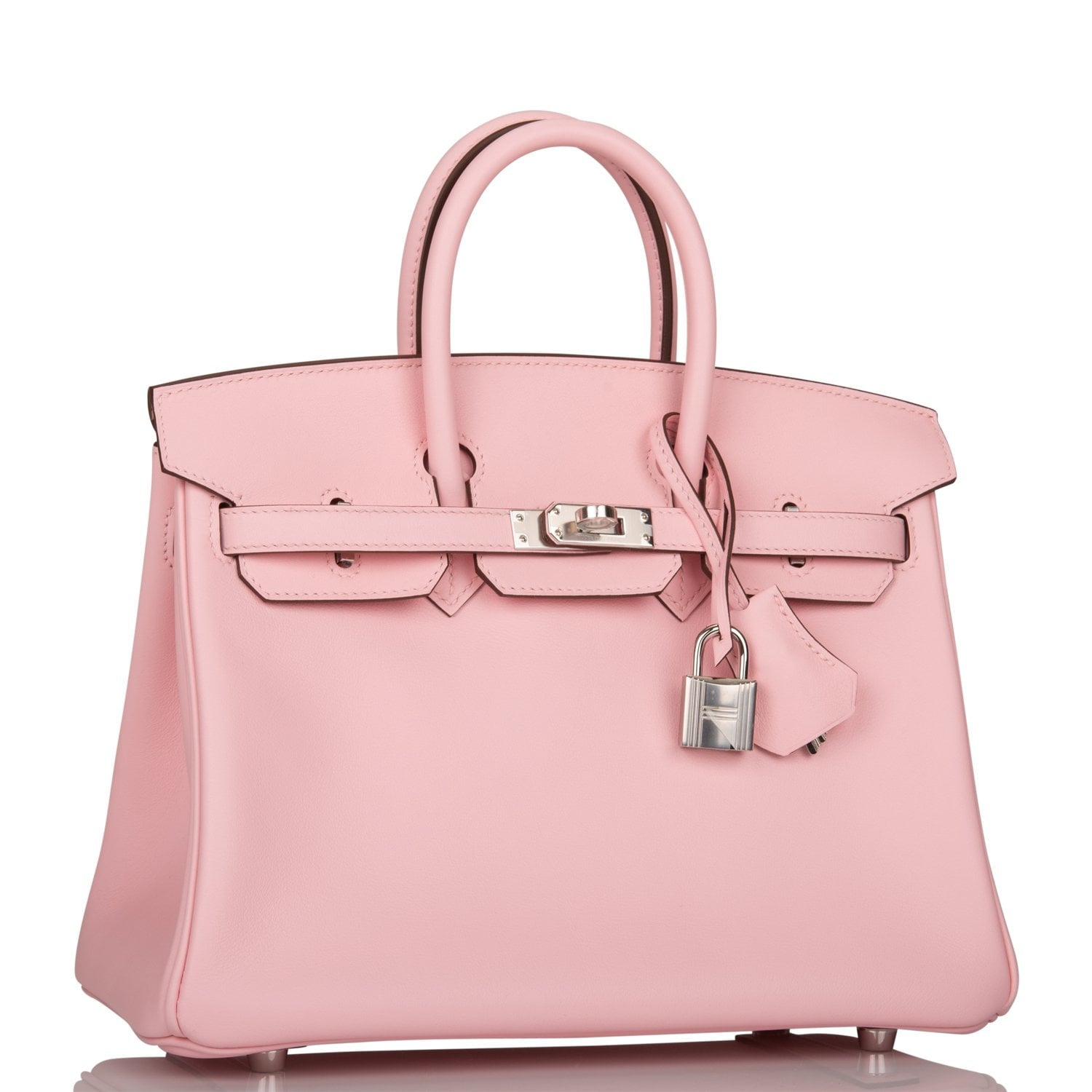 Hermes Birkin Rose Sakura Swift Palladium Hardware Handbag Travel Bag Palladium Hardware