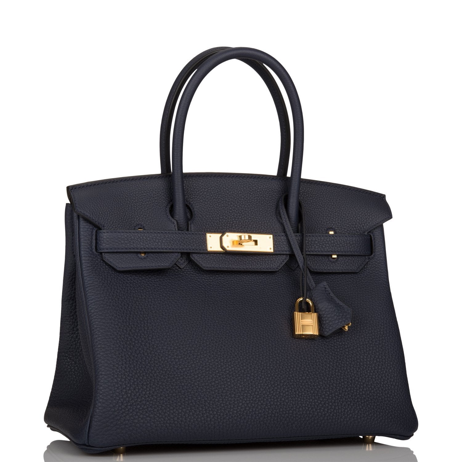 Hermes Birkin Bleu Nuit Togo Hardware Handbag Gold Travel Bag Gold Hardware