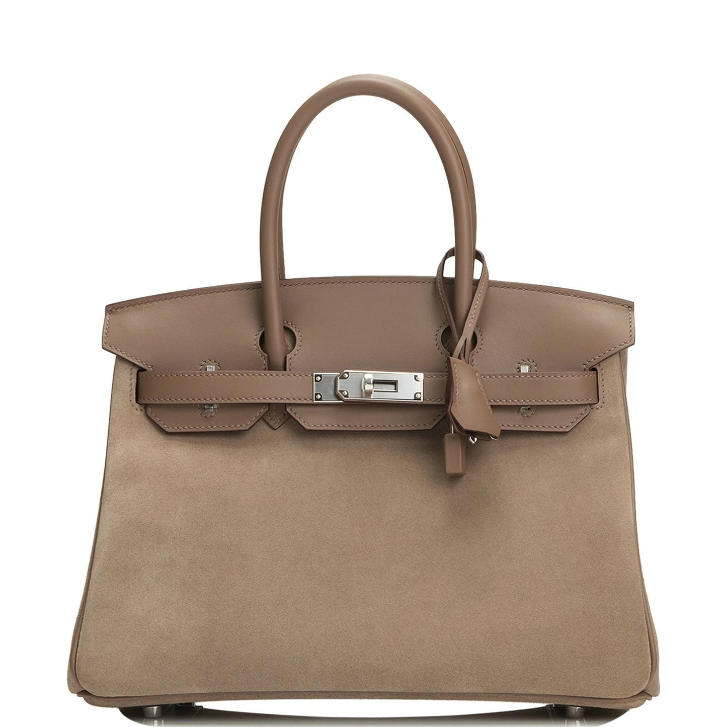 Hermes Birkin Gris Caillou Grizzly And Swift Palladium Travel Bag