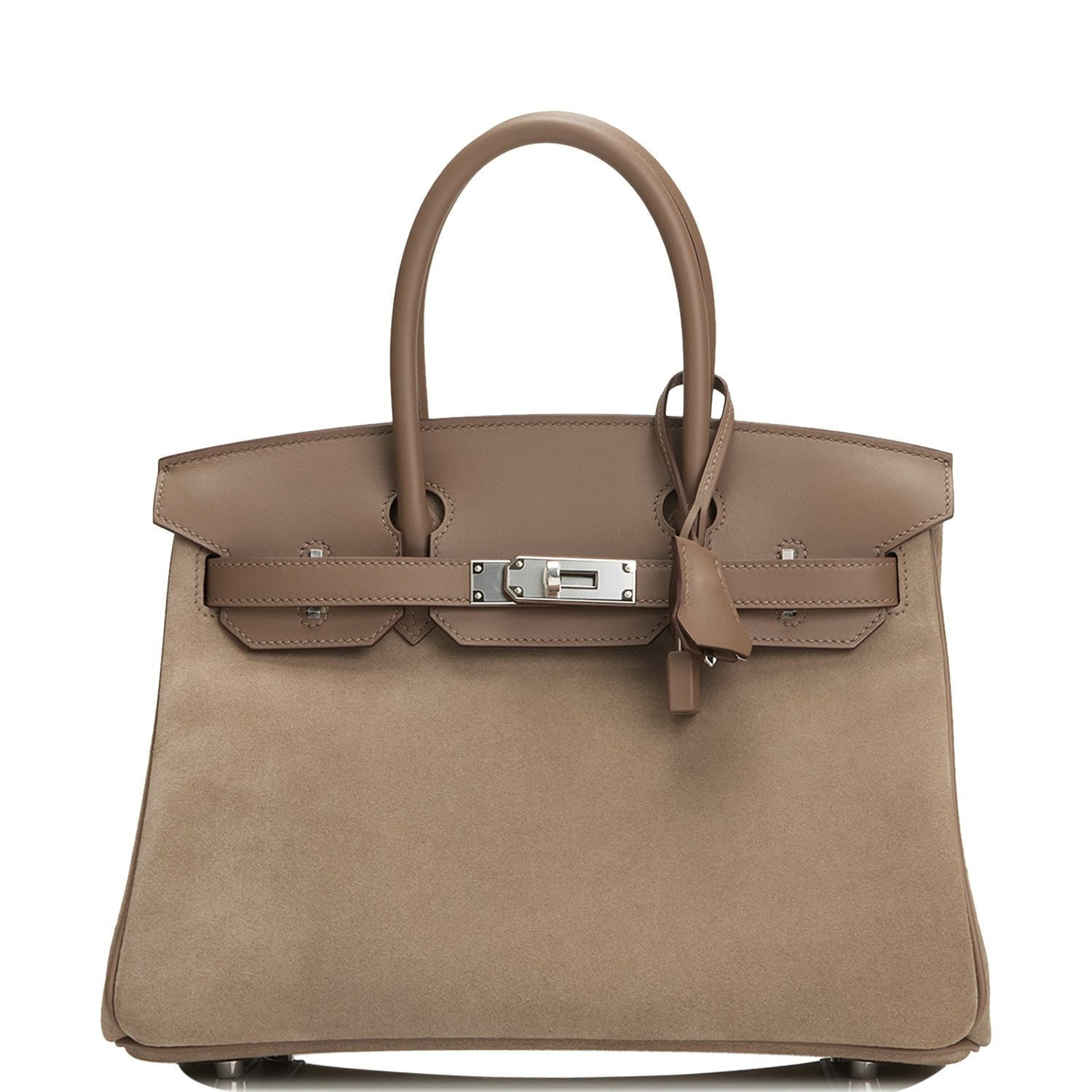 Hermes Birkin Gris Caillou Grizzly And Swift Palladium Travel Bag