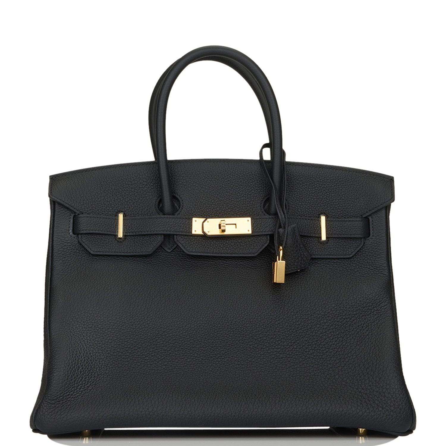 Hermes Birkin Togo Hardware Handbag Black Gold Travel Bag