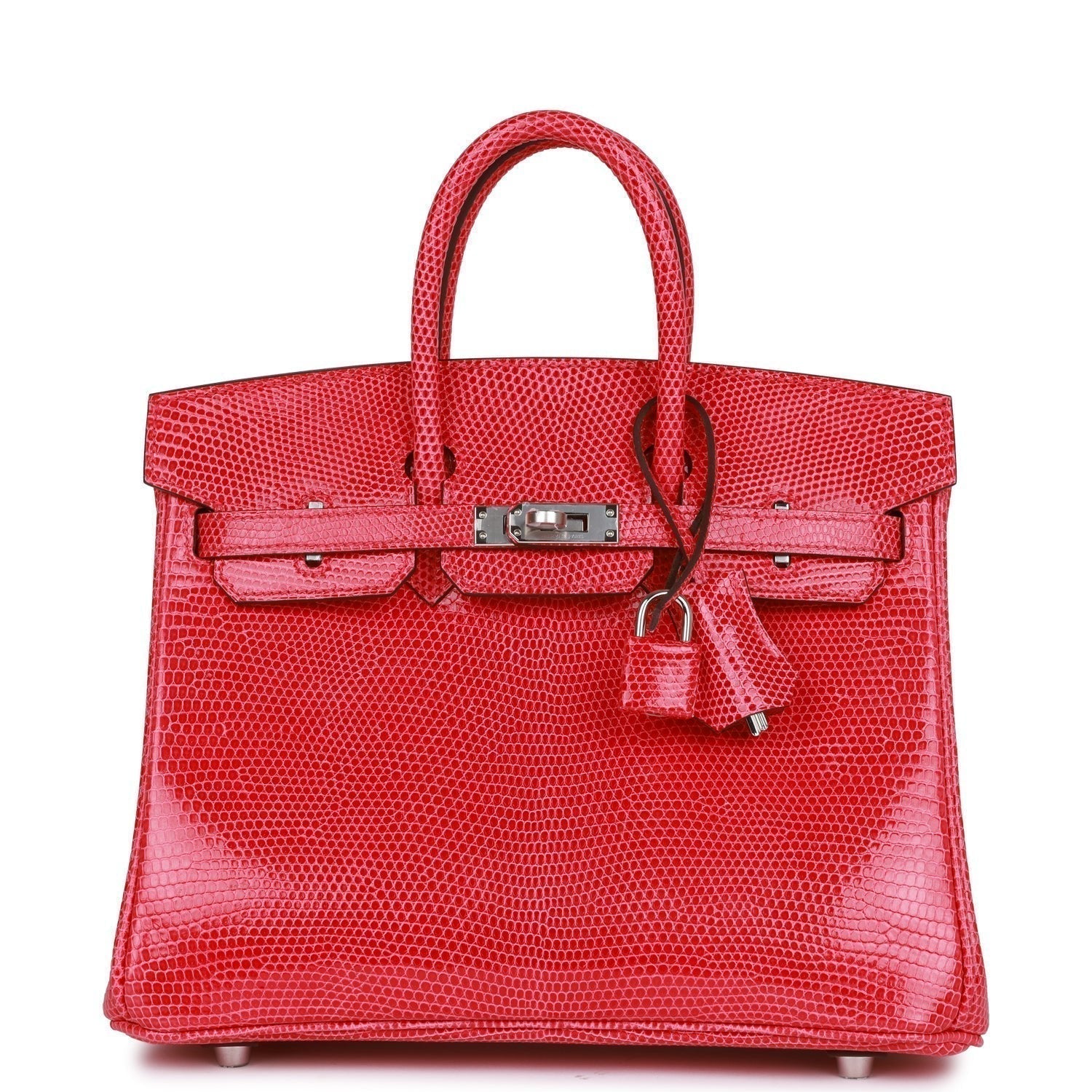 Hermes Birkin Rose Extreme Lizard Palladium Hardware Handbag Travel Bag
