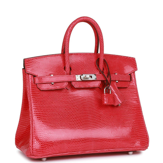 Hermes Birkin Rose Extreme Lizard Palladium Hardware Handbag Travel Bag