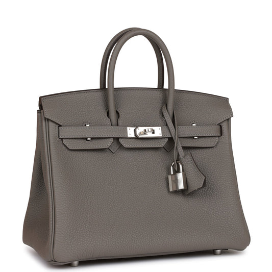 Hermes Birkin Gris Meyer Togo Palladium Hardware Handbag Travel Bag