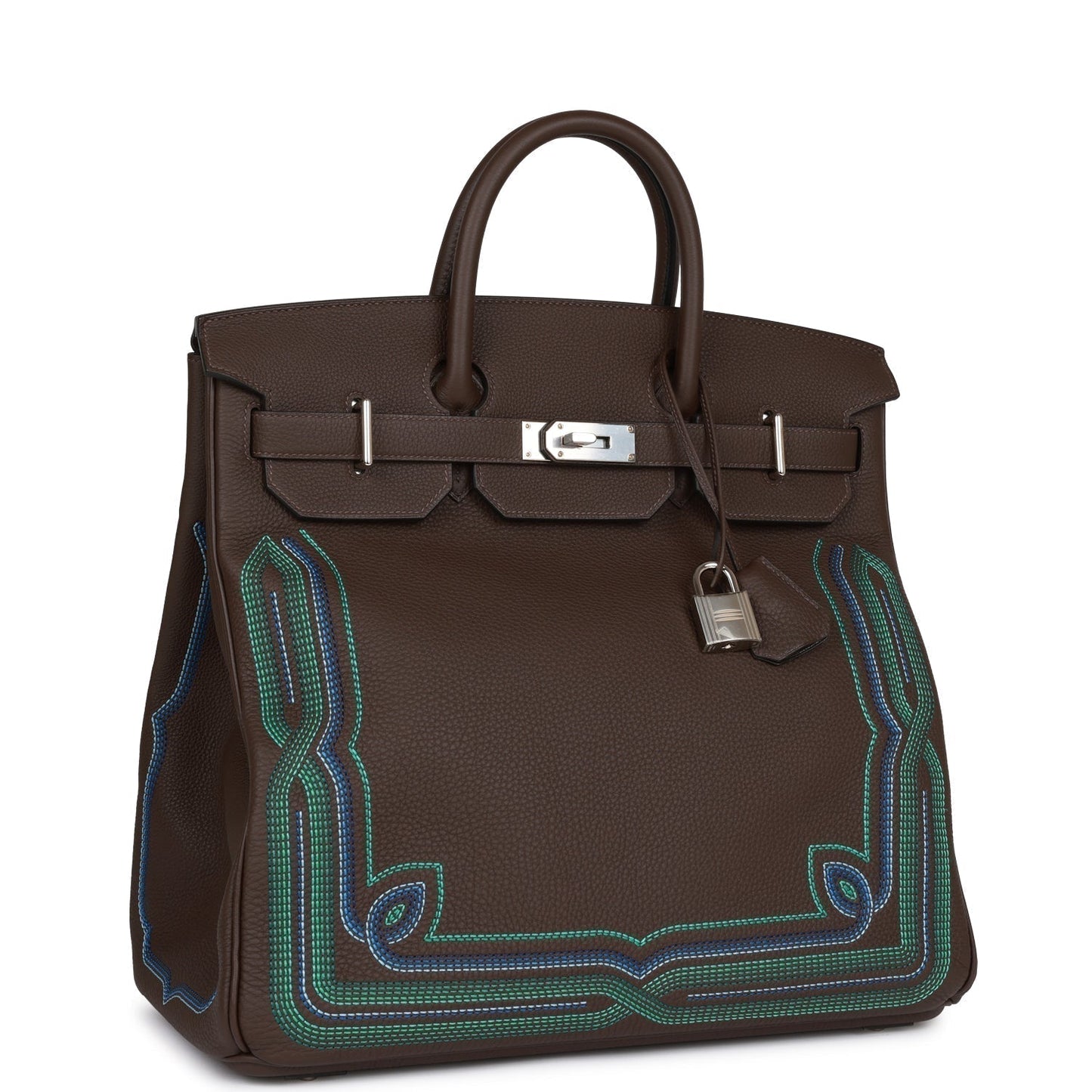 Hermes Western Hac Birkin Ebene Togo Palladium Hardware Travel Travel Bag