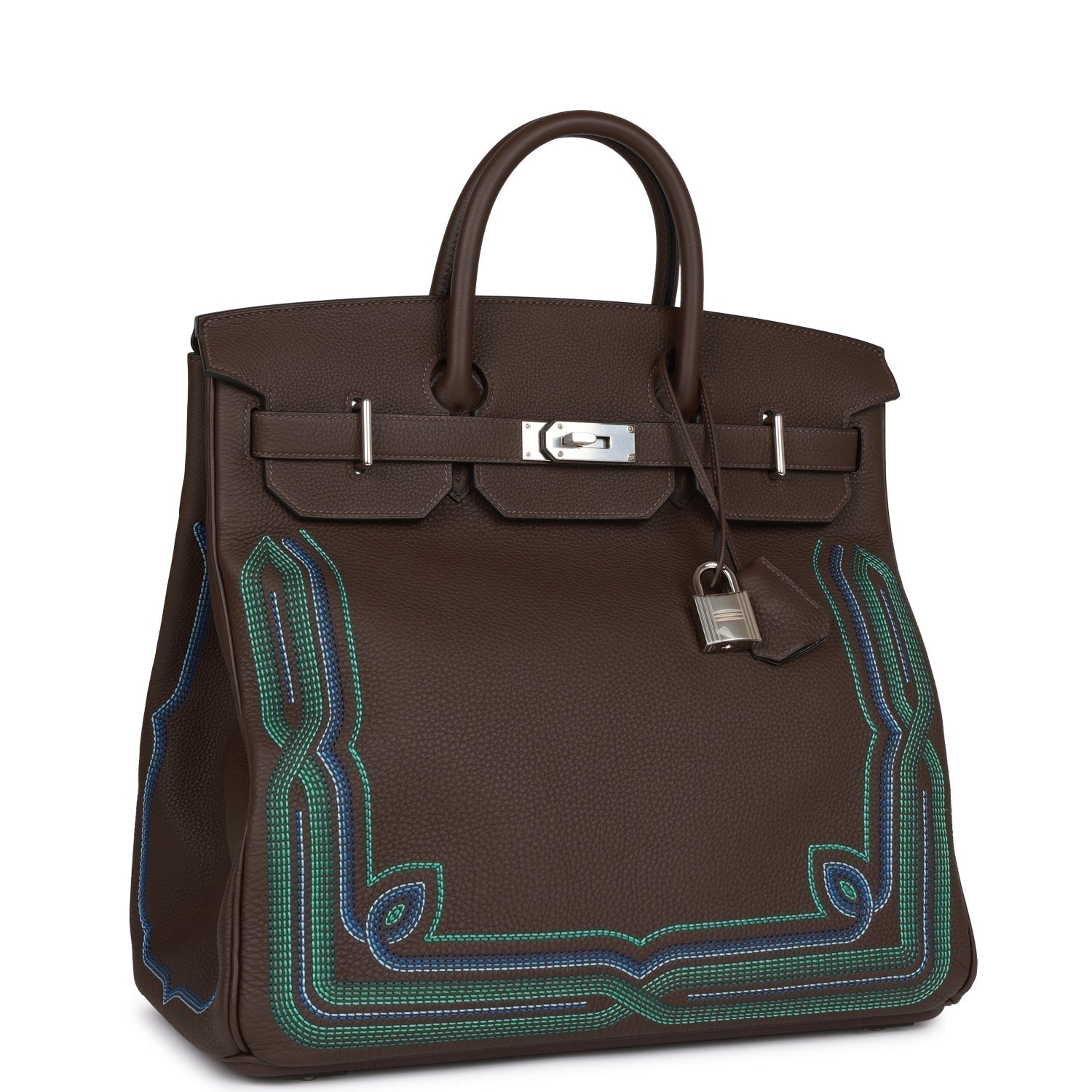Hermes Western Hac Birkin Ebene Togo Palladium Hardware Travel Travel Bag