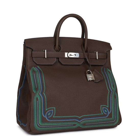 Hermes Western Hac Birkin Ebene Togo Palladium Hardware Travel Travel Bag