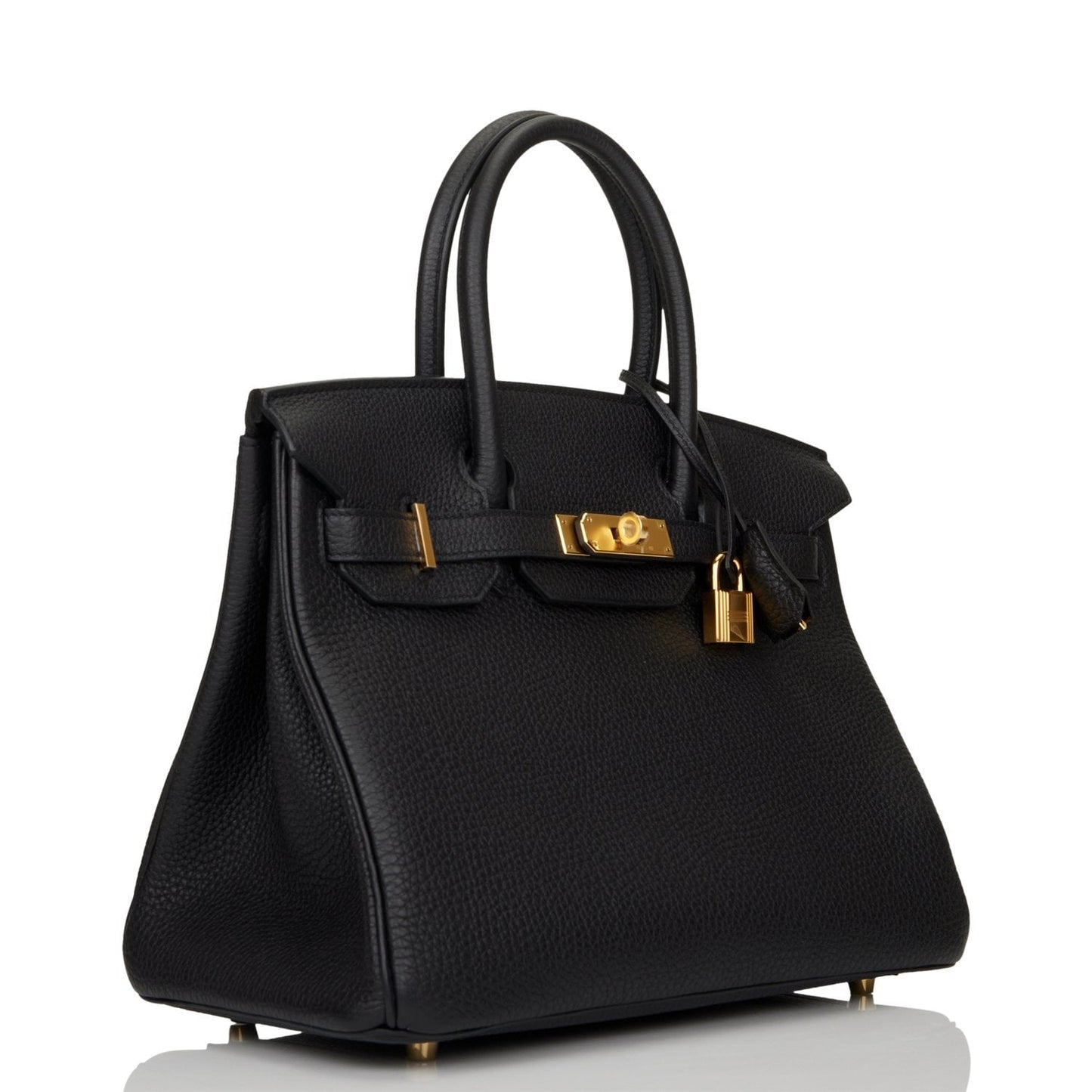 Hermes Birkin Togo Hardware Handbag Black Gold Travel Bag 38