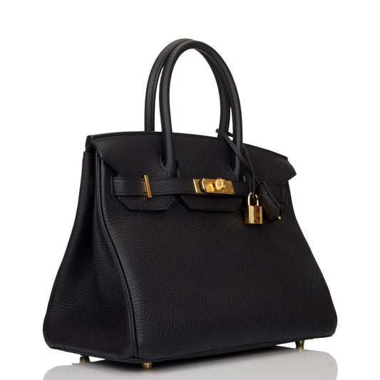 Hermes Birkin Togo Hardware Handbag Black Gold Travel Bag 39