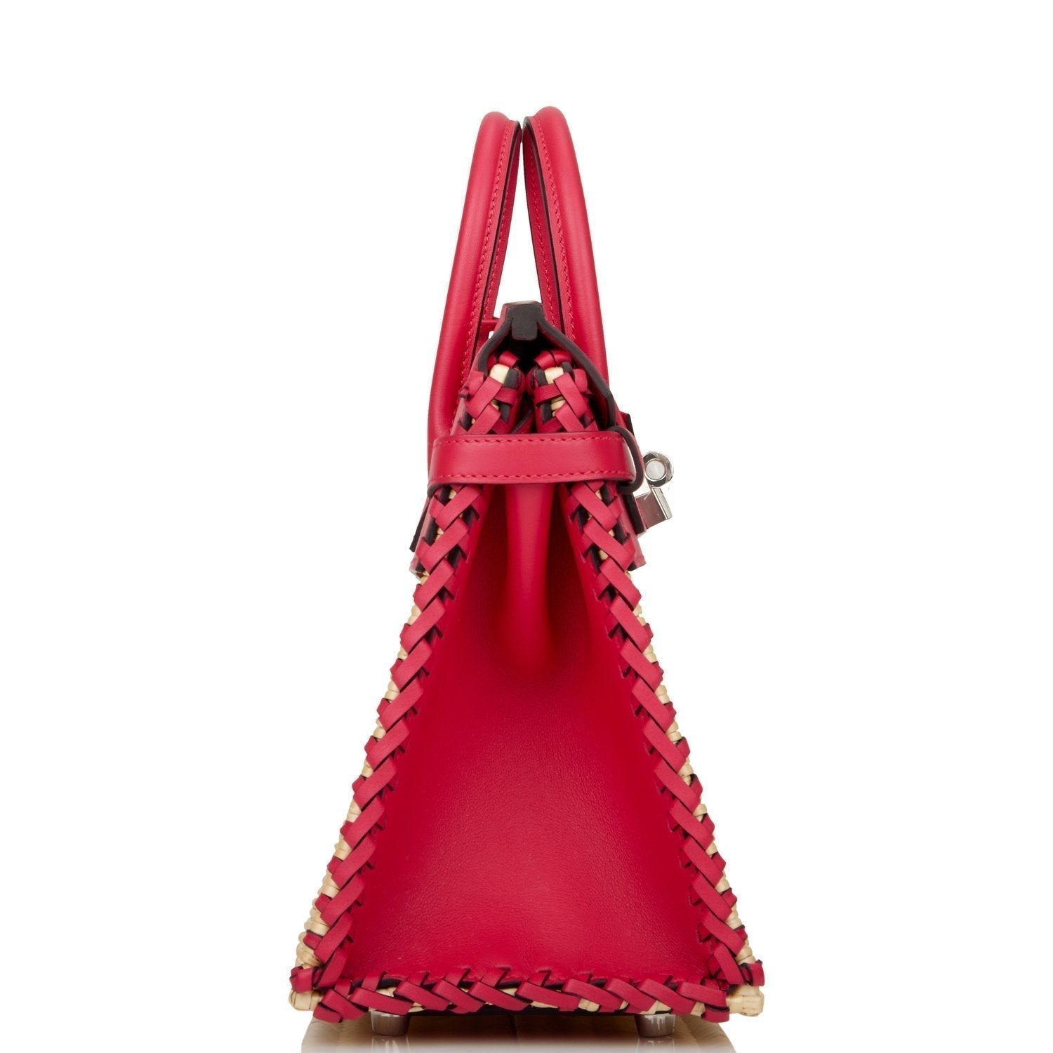 Hermes Luxury Picnic Sellier Birkin Framboise Swift Palladium Travel Bag
