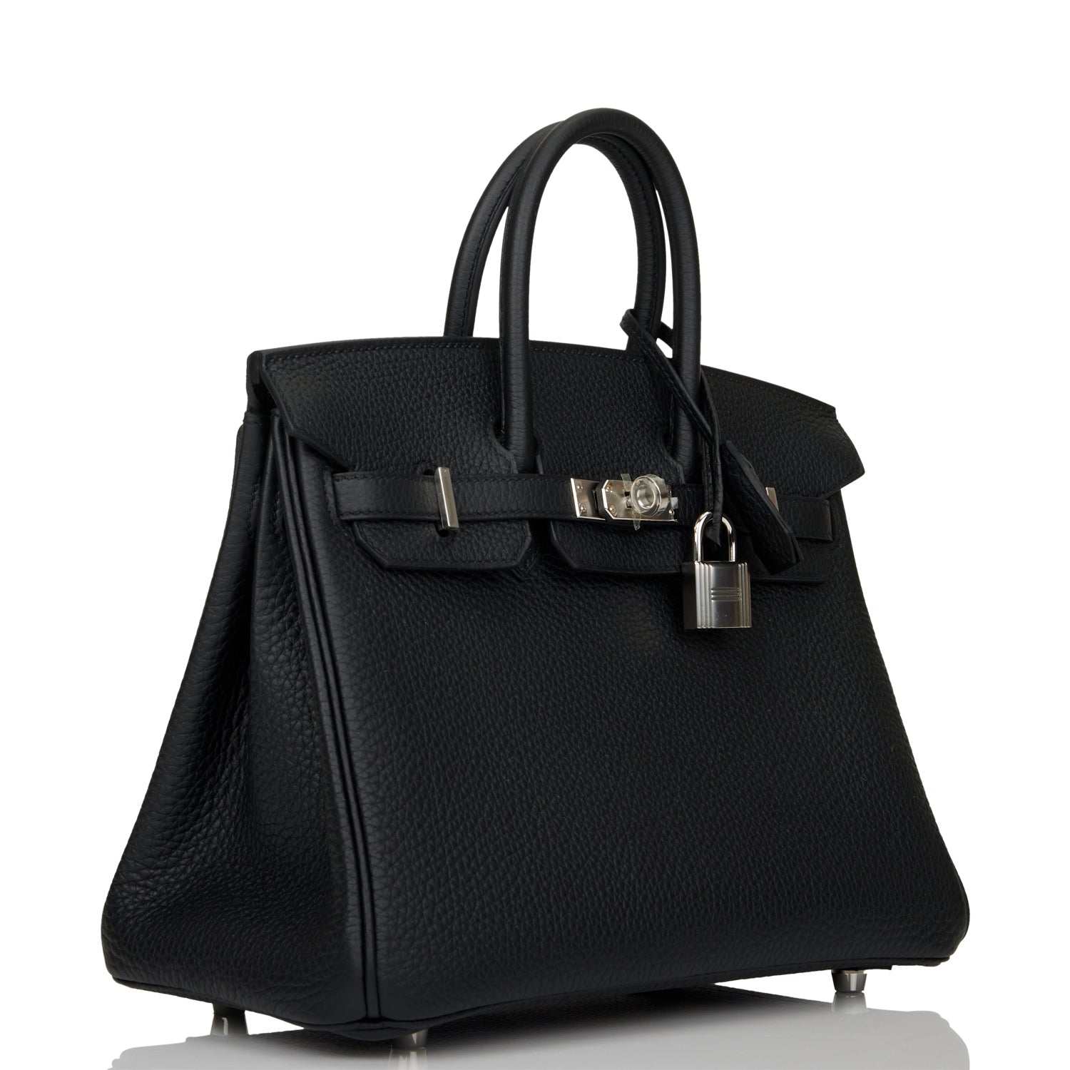 Hermes Birkin Togo Palladium Hardware Handbag Black Travel Bag 39