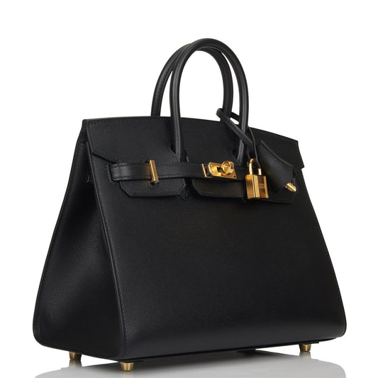 Hermes Birkin Sellier Madame Hardware Handbag Black Gold Travel Bag