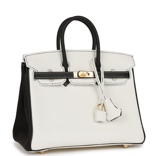 Hermes Special Order Hss Birkin And Clemence Hardware Black White Travel Bag