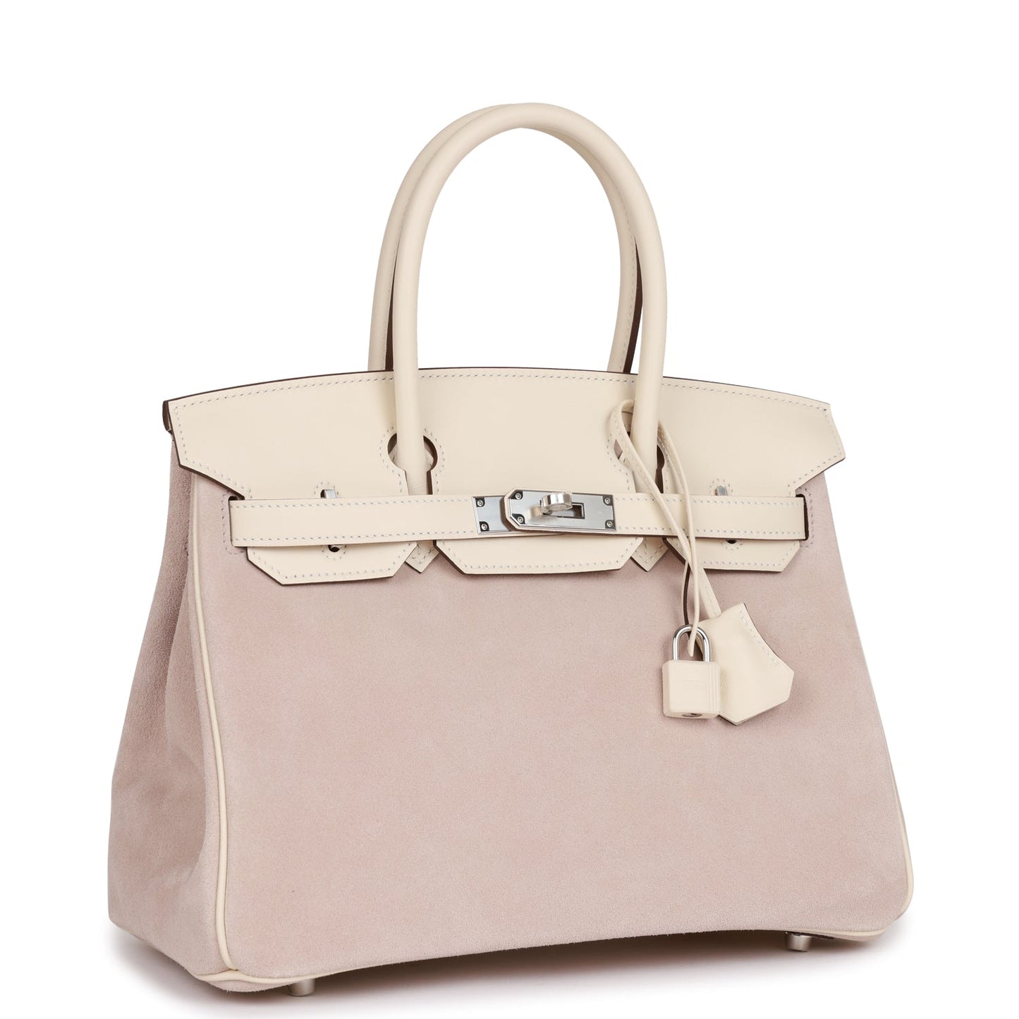 Hermes Birkin Glycine Grizzly And Nata Swift Palladium Hardware Travel Bag Swift Palladium Hardware