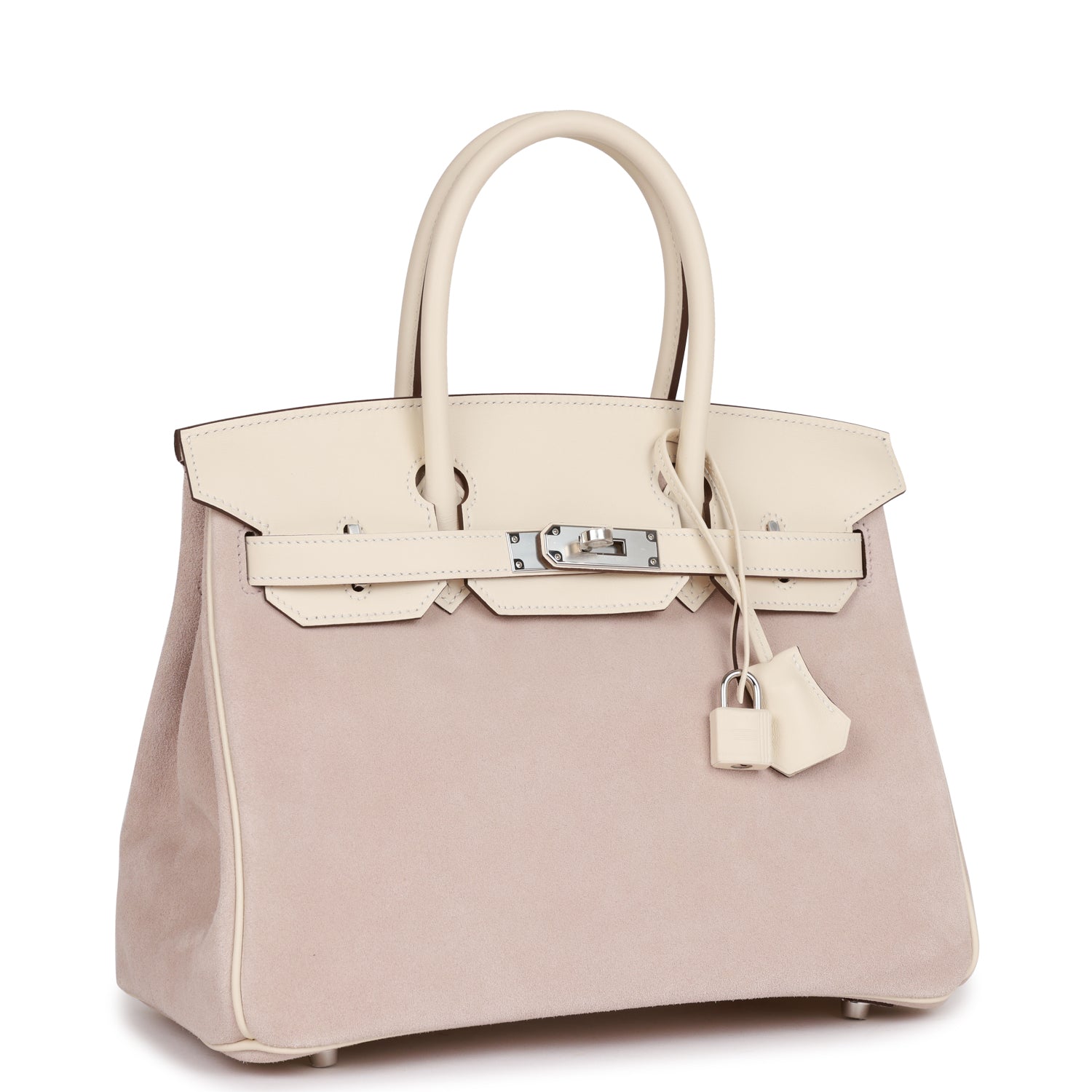 Hermes Birkin Glycine Grizzly And Nata Swift Palladium Hardware Travel Bag Swift Palladium Hardware