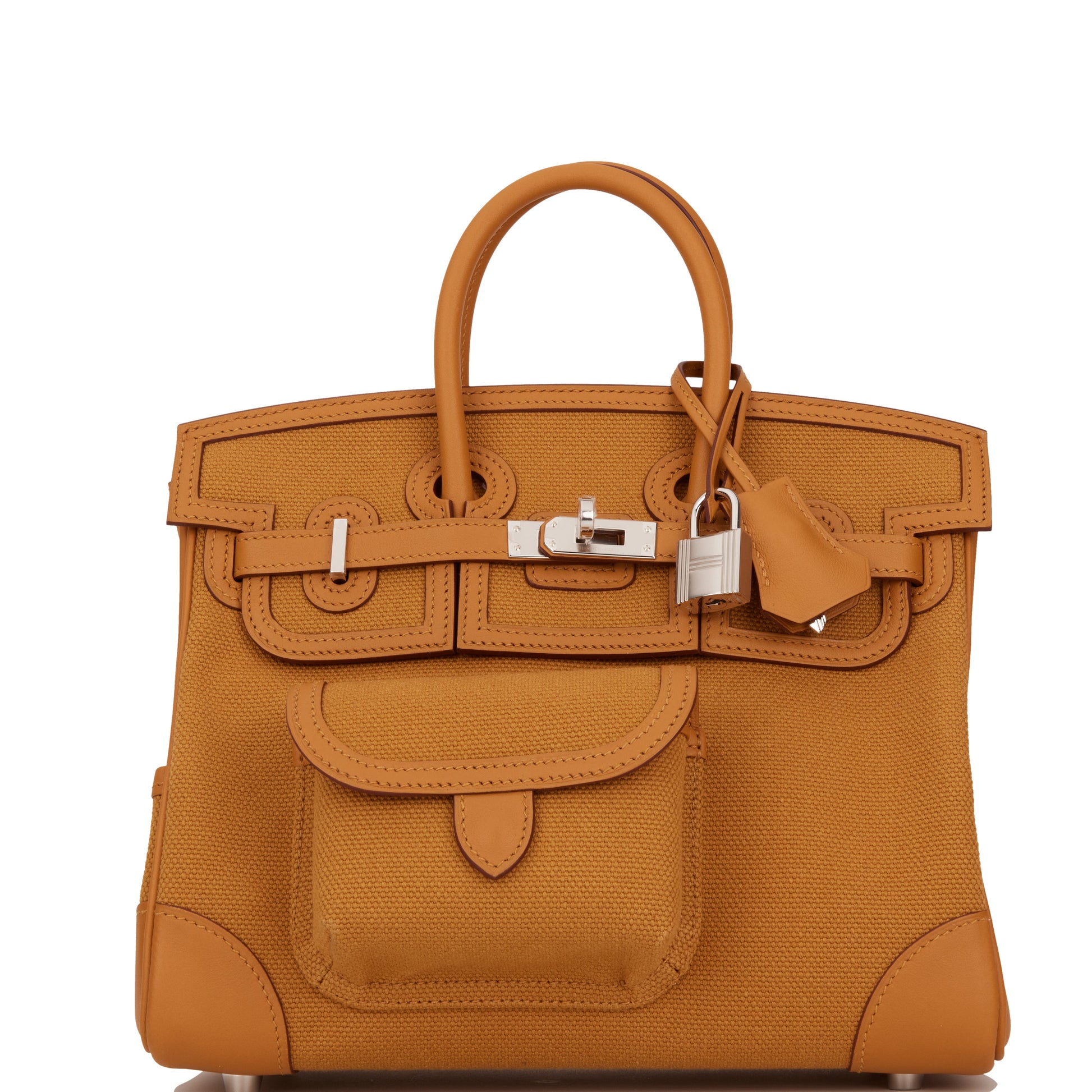Hermes Birkin Cargo Desert Sesame Swift And Toile Canvas Travel Bag For Ss