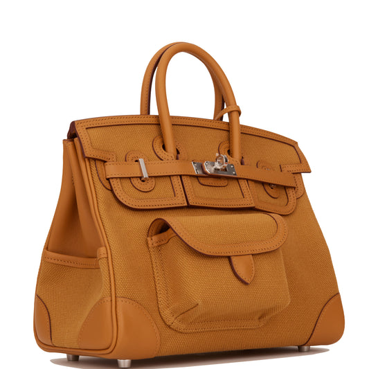 Hermes Birkin Cargo Desert Sesame Swift And Toile Canvas Travel Bag