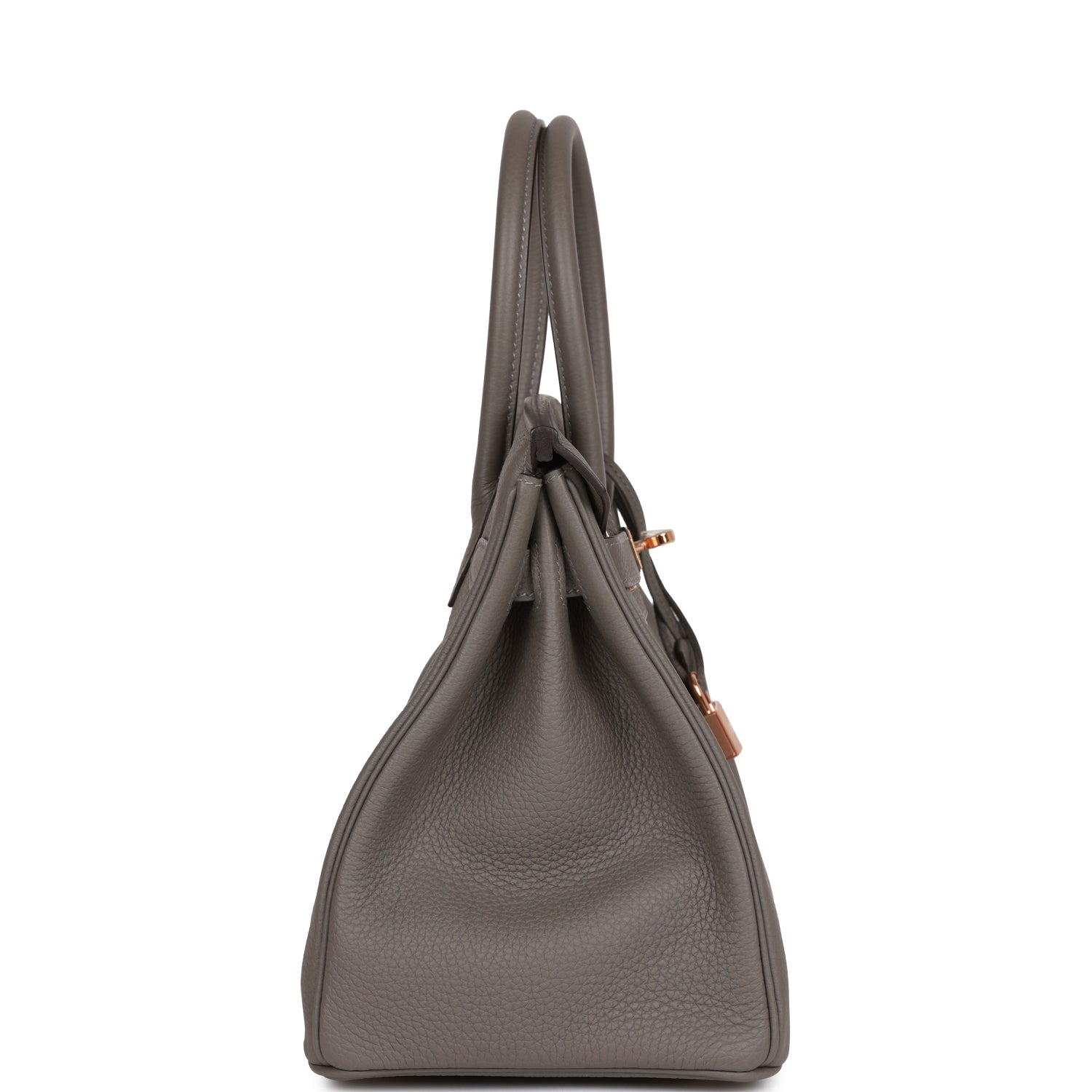 Hermes Birkin Gris Meyer Togo Rose Hardware Handbag Gold Travel Bag