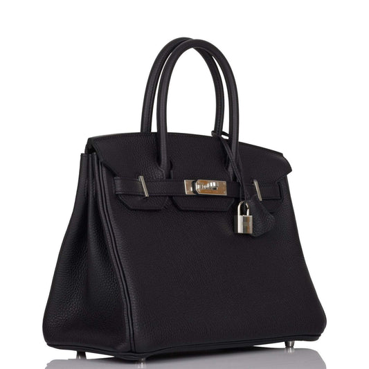 Hermes Birkin Togo Palladium Hardware Handbag Black Travel Bag 25