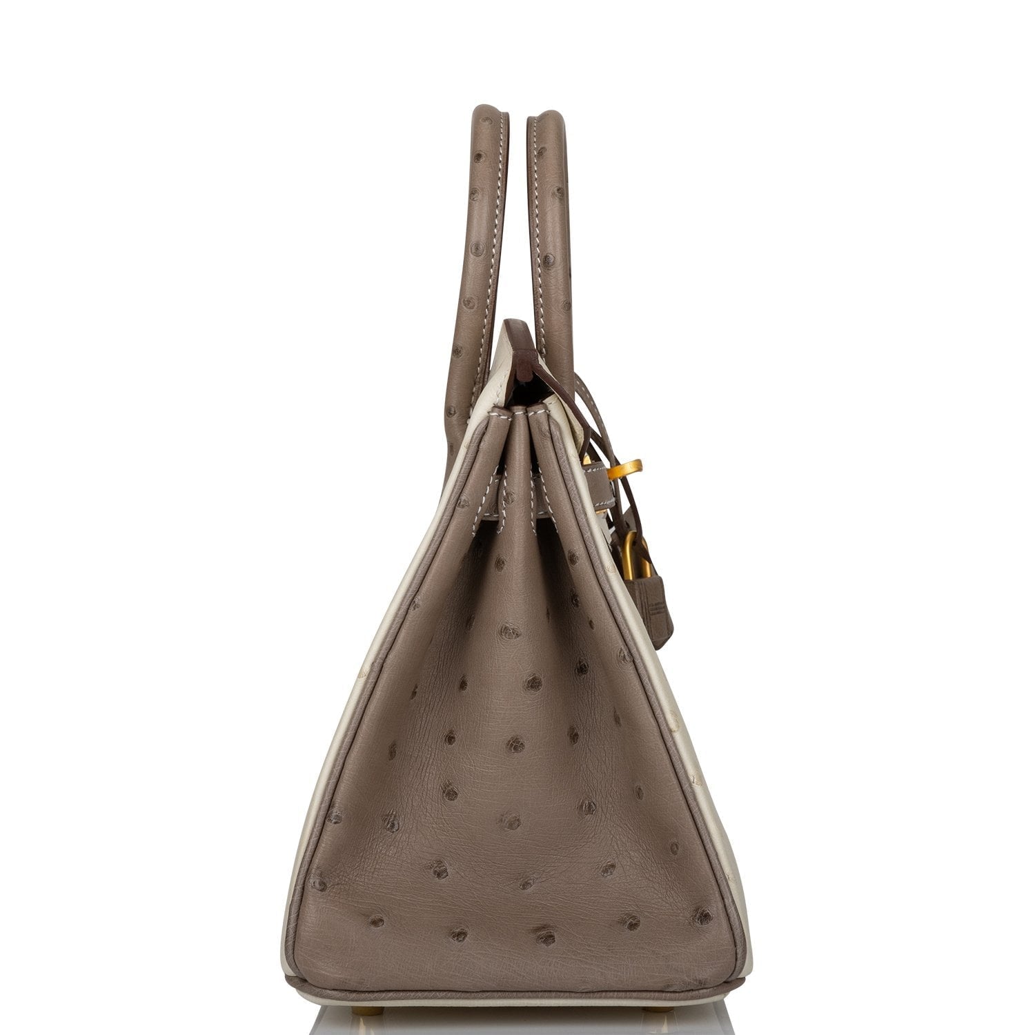 Hermes Birkin Beton And Gris Asphalte Ostrich Brushed Gold Travel Bag