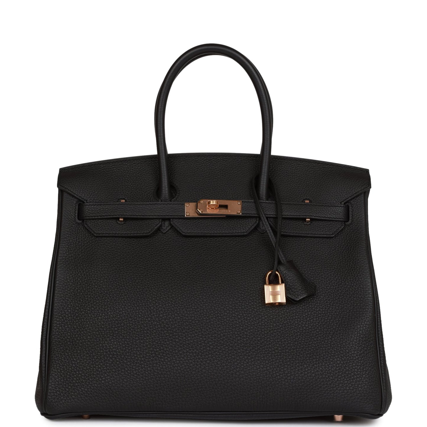 Hermes Birkin Togo Rose Hardware Handbag Black Gold Travel Bag Hardware 4