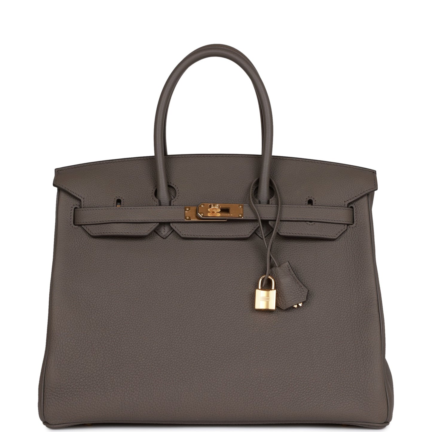 Hermes Birkin Gris Etain Togo Hardware Handbag Gold Travel Bag