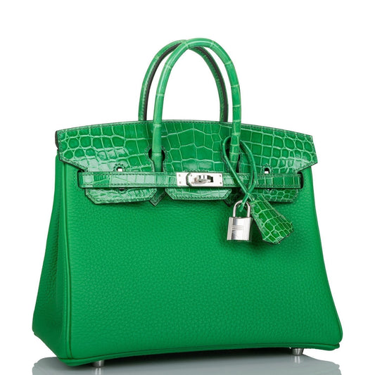 Hermes Birkin Bambou Shiny Alligator And Togo Touch Travel Bag