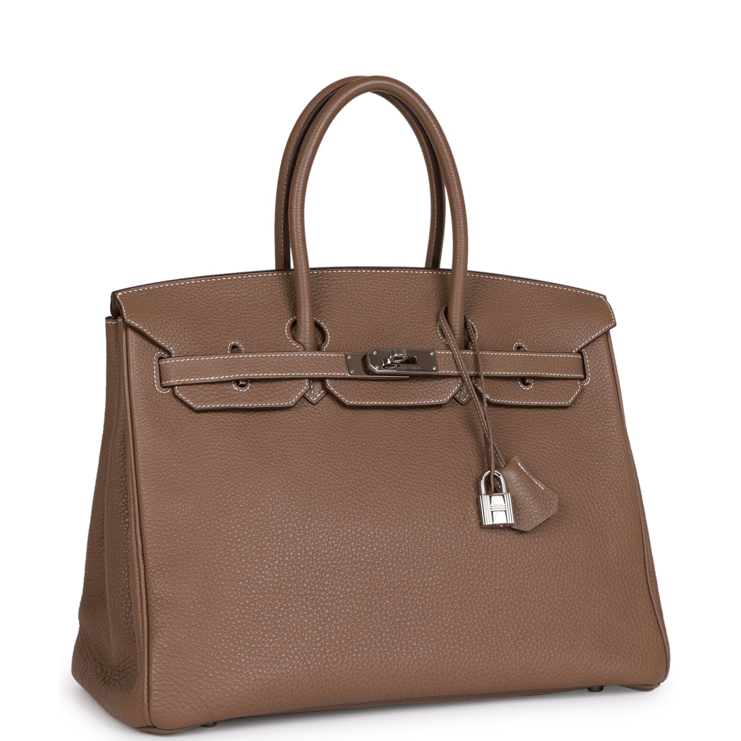 Hermes Birkin Etoupe Togo Palladium Hardware Handbag Travel Bag